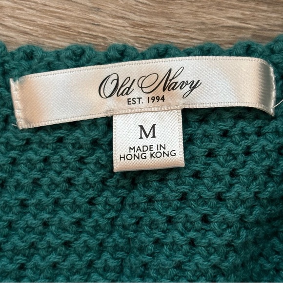 Old Navy Knit Crochet Style Cotton Tank Top Green Y2K Women’s Medium - Picture 6 of 8